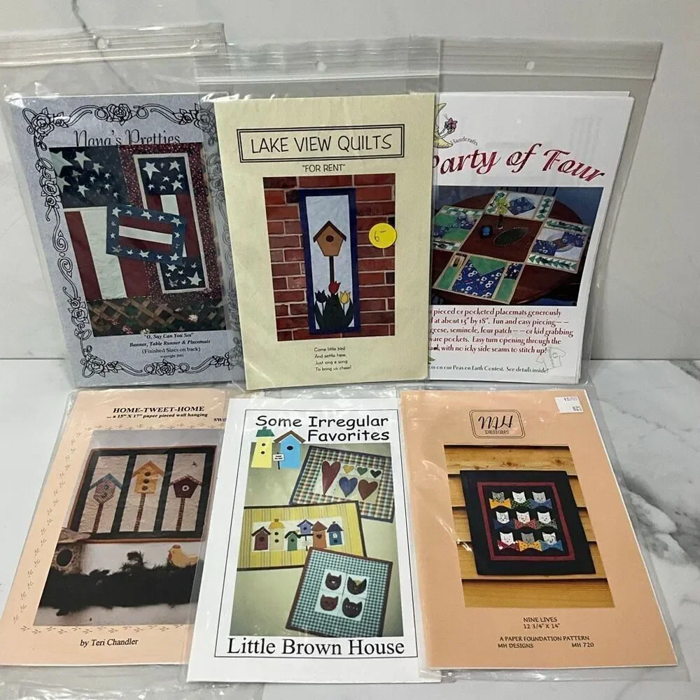 Set of 6 Quilt sewing patterns